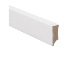 Gladde rechte plint MDF 40 x 15 mm x 2,4 meter Wit gegrond